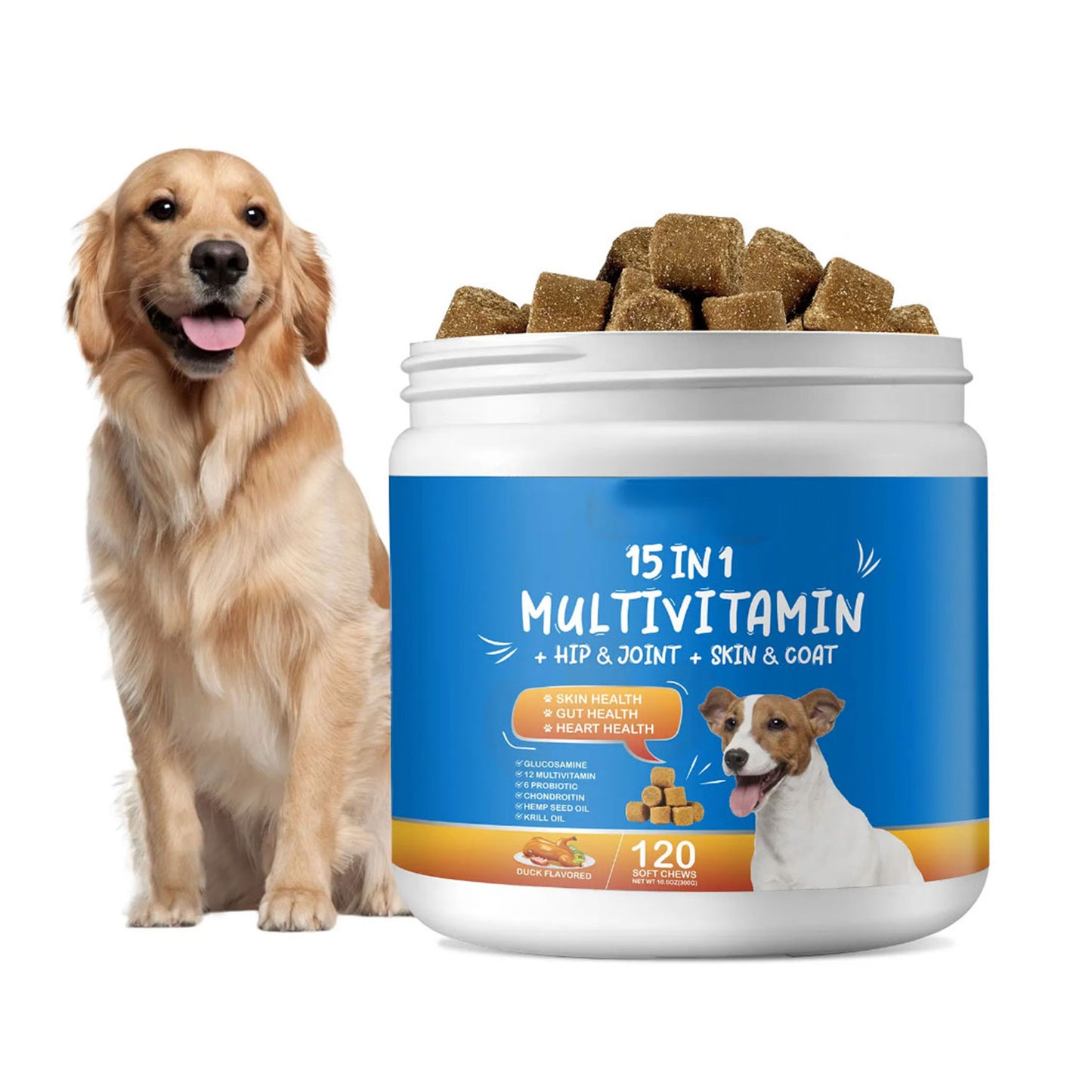 15 In 1 Pet Multivitamin Soft Chews Dog Multivitamin Supplements Immunity Digestion Vitamins Treats Chews For Dogs