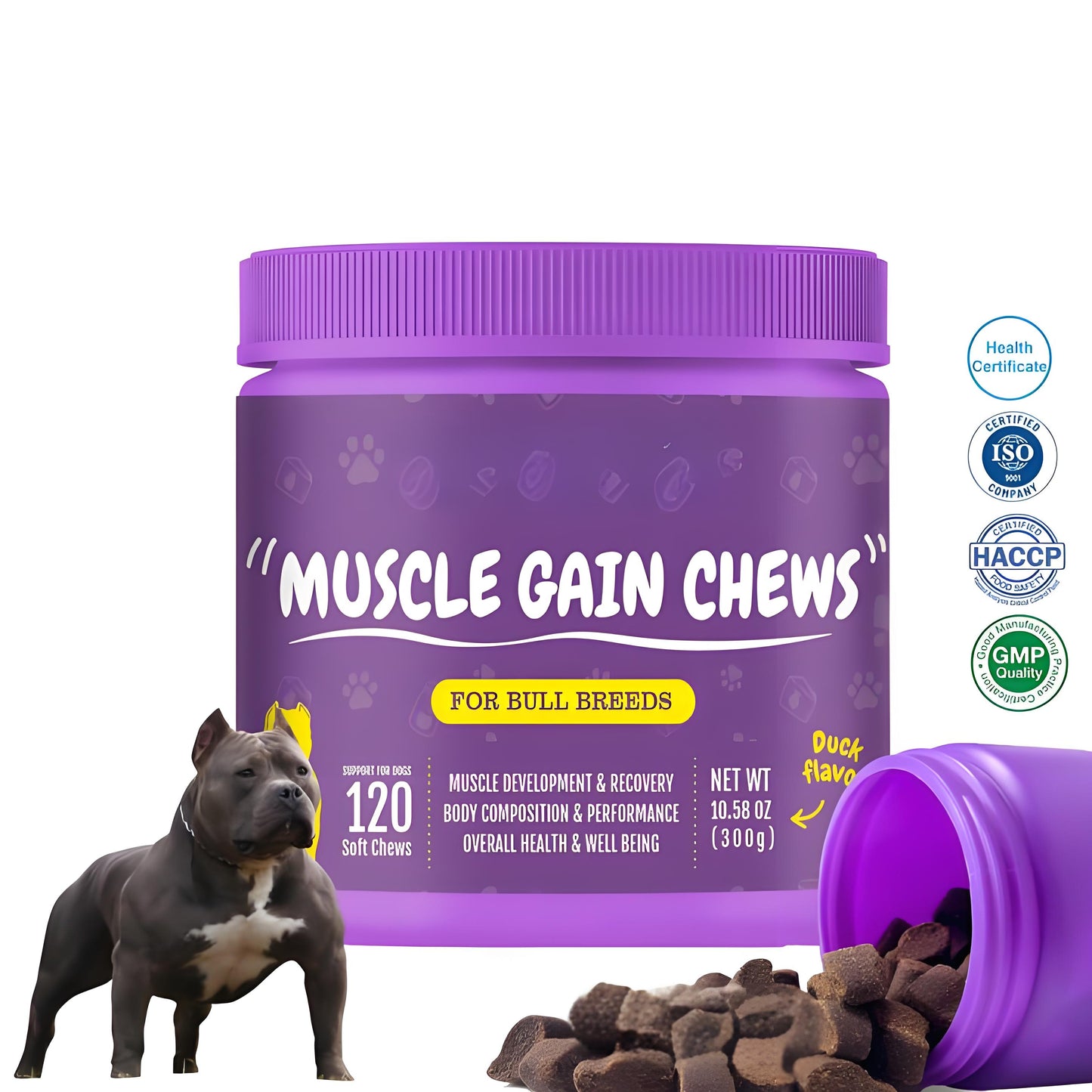 Dog Hip and Joint Supplement - Pain and Inflammation Relief Chews with Glucosamine, Chondroitin, MSM Treats Hip Arthritis